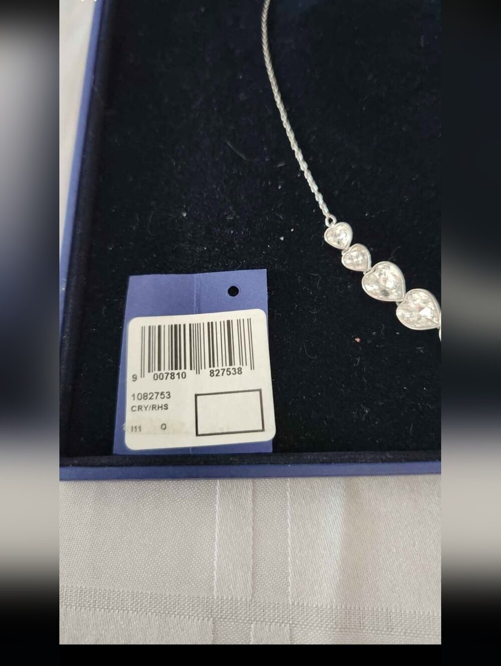 Vintage Swarovski Clear Crystal Graduated Necklace with Silver Chain - Picture 5 of 9